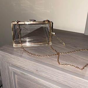 Transparent, Gold chain linked Purse